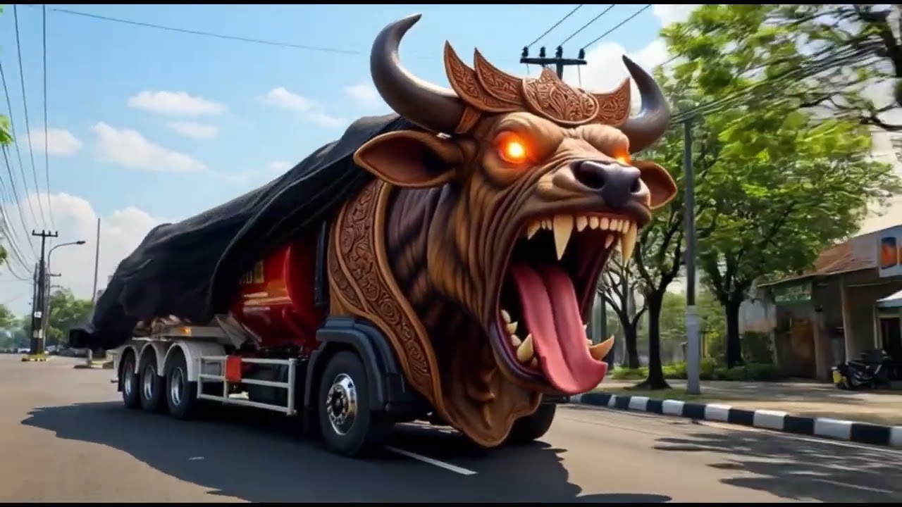 WOW‼️ Truk Pertamina Berubah Jadi Bantengan Raksasa  KERETA BANTENGAN  KERETA BANTENG