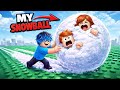 rolling MAX SIZE Snowball in Roblox...