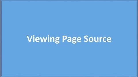 Viewing Page Source Chrome