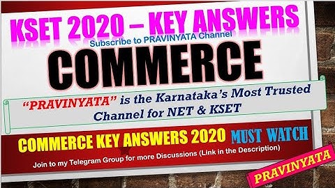 KSET 2020 COMMERCE KEY ANSWERS || Commerce Key Answers || Check your commerce subject key answers