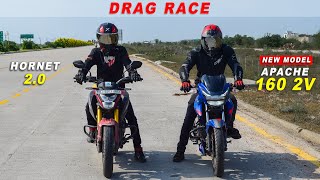 New 2022 Apache 160 2V vs Hornet 2.0 : Drag Race | आज इसने वक़्त और जज्बात ही बदल दिए !!