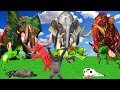 Tiger, cow, lion, elephant become a giant zombie; in battle, a mammoth saves a calf baby buffalo.