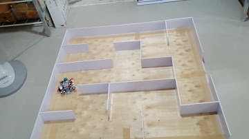 ทดสอบหุ่นยนต์​ ATX2+ ในสนามเขาวงกตหาทางออกเองเคลื่อนที่แบบไม่ชนกำแพงด้วยสมการ​ PID​ 1​ เซ็นเซอร์ครับ