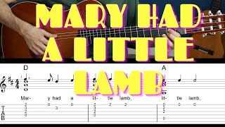 Video thumbnail of "Mary Had a Little Lamb | Chord Melody | Guitar Tab"