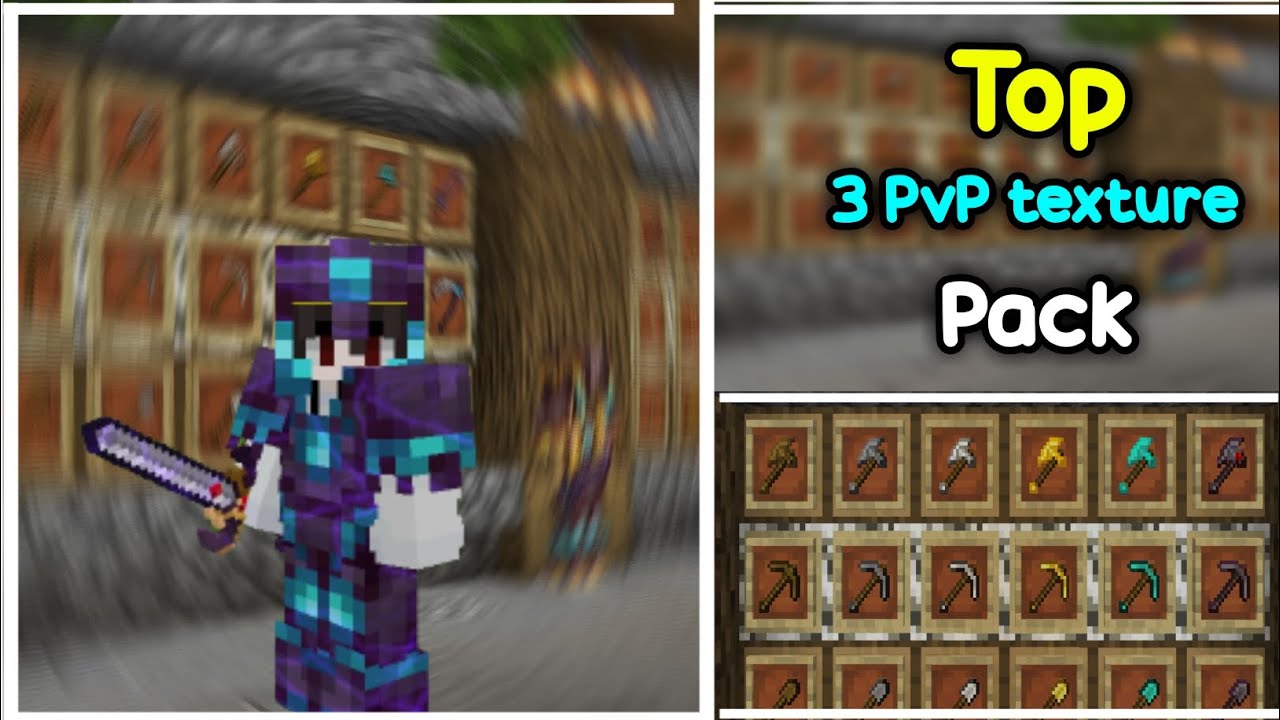 Top 3 Best PvP Texture packs for minecraft pe | Texture pack pvp ...