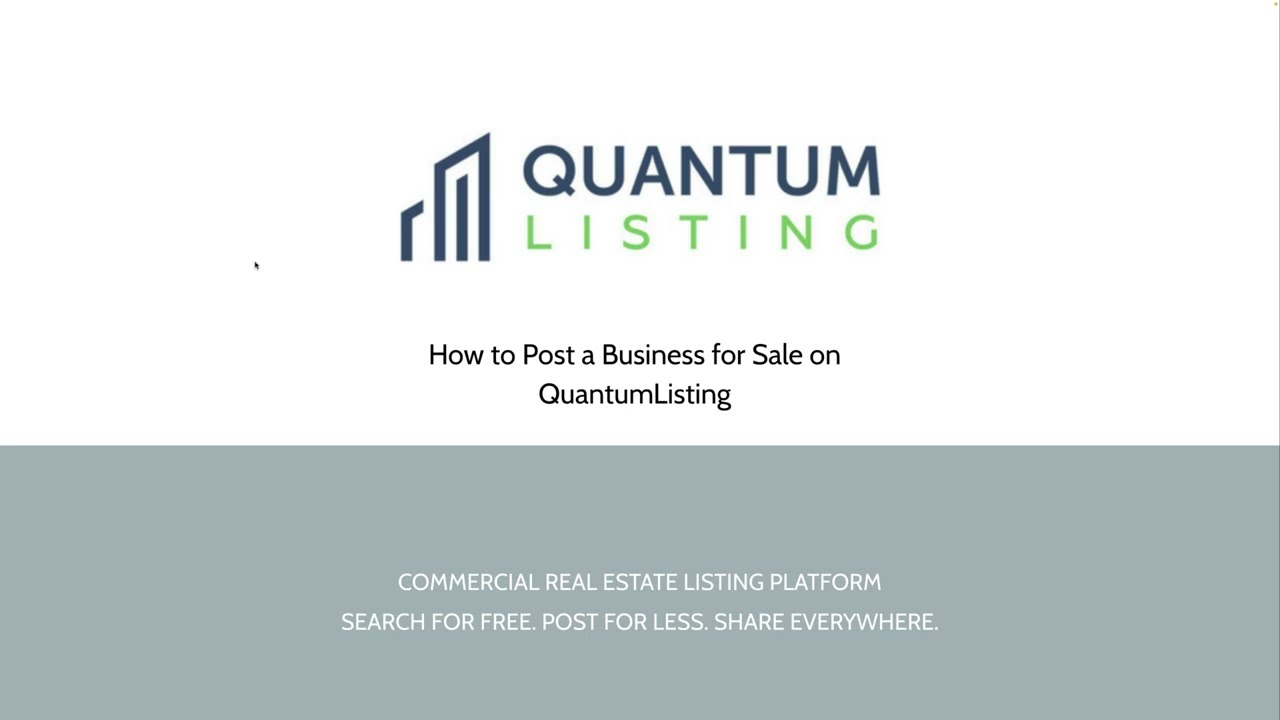 How to Add Business for Sale Listings to QuantumListing