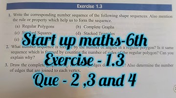 viva education start up mathematics class 6 ex 1.3 | start up maths ex 1.3 | pattern