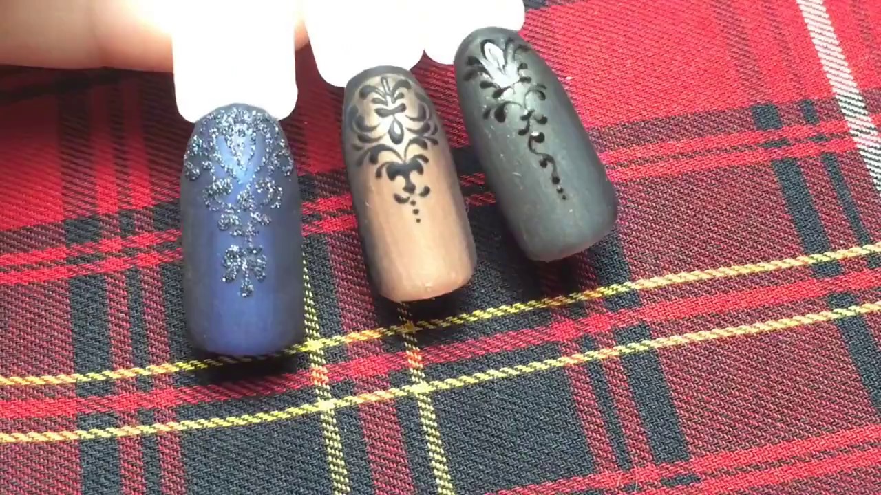 Luxurious Vintage Matte Nail Design Gel Varnish Winter Ideas In