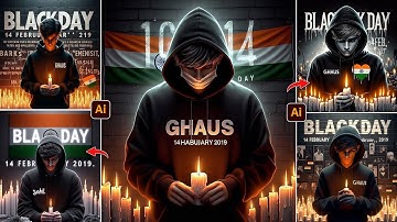 India Black Day Ai Photo Editing || 14 Feb 2019 - Bing Image Generator || Ghaus Editz