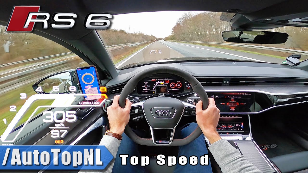 AUDI RS6 C8 305kmh TOP SPEED on AUTOBAHN NO SPEED LIMIT by AutoTopNL