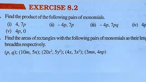 Ex 8.2 Maths Class 8 | Ex.8.2  Algebraic Expressions and Identities | NCERT Solutions #maths