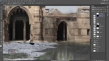 matte painting photoshop  tutorial  speedart