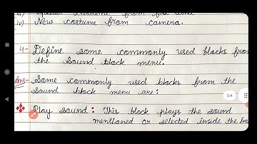 Class 3 Computer Ch 8 Movement of a sprite (Qs and Ans)