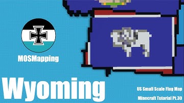 Wyoming - Small Scale US State Flag Map Minecraft Tutorial [Part 30]
