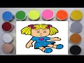 Sand painting & coloring cute barbie doll @sandartcollection