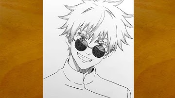 How to Draw Gojo Satoru Step by Step || Anime Sketch Tutorial || Jujutsu Kaisen Art