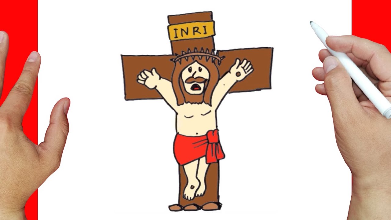 Como dibujar a JESUS CRUCIFICADO - Dibujos para SEMANA SANTA MUY FACIL -  YouTube