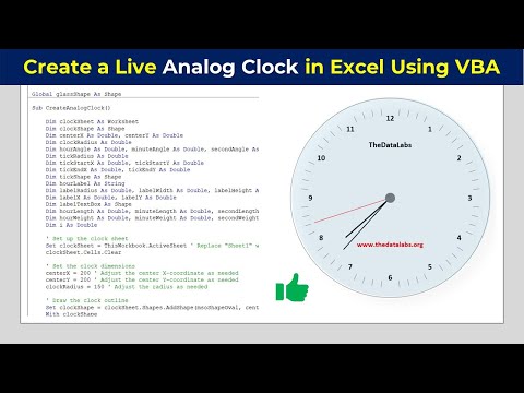How to create a Live and Beautiful Analog Clock in Excel using VBA?