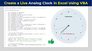 How to create a Live and Beautiful Analog Clock in Excel using VBA? screenshot 3