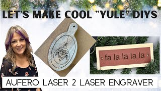 How To make Aufero Laser 2 DIYs/Christmas decor/Wood DIYs @lateknightcreations