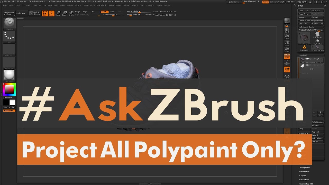 3d animation internships #AskZBrush: “How can I project only the polypaint to a new mesh using the Project All function?”