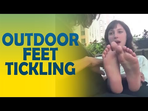 Outdoor Feet tickling #foot #tickly