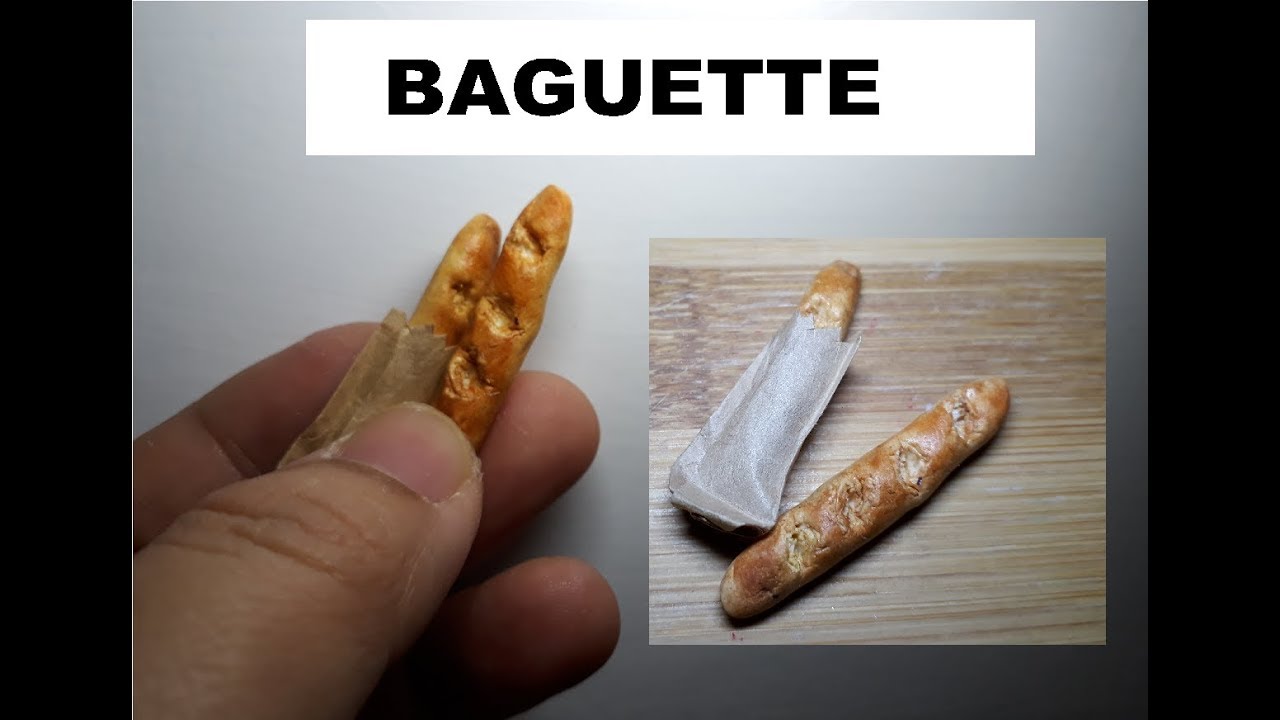 Baguette miniature polymer clay tutorial - YouTube