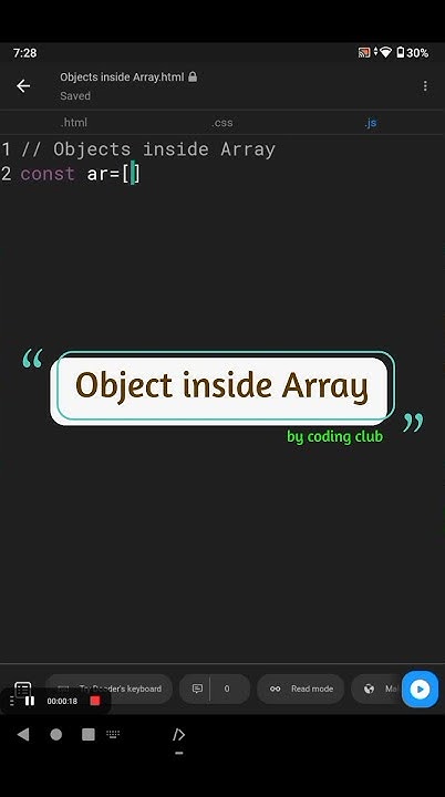 Object inside Array in JavaScript #programming #shorts #youtube #dsa # ...