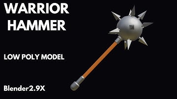 low poly warrior hammer modeling in blender 2.9x