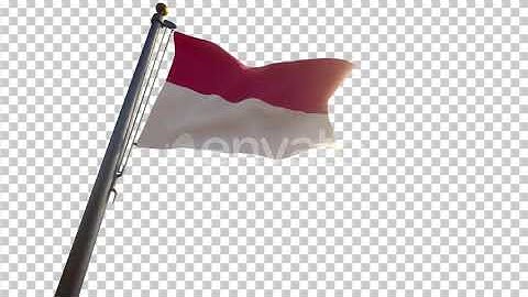 Monaco Flag on a Flagpole with Alpha-Channel | Motion Graphics - Envato elements