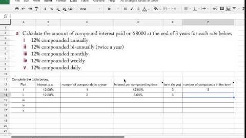 Compounding using a spreadsheet part 1