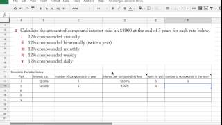Compounding using a spreadsheet part 1