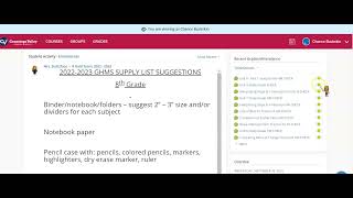 Viewing Upcoming & Overdue Assignments on Schoology Profile
