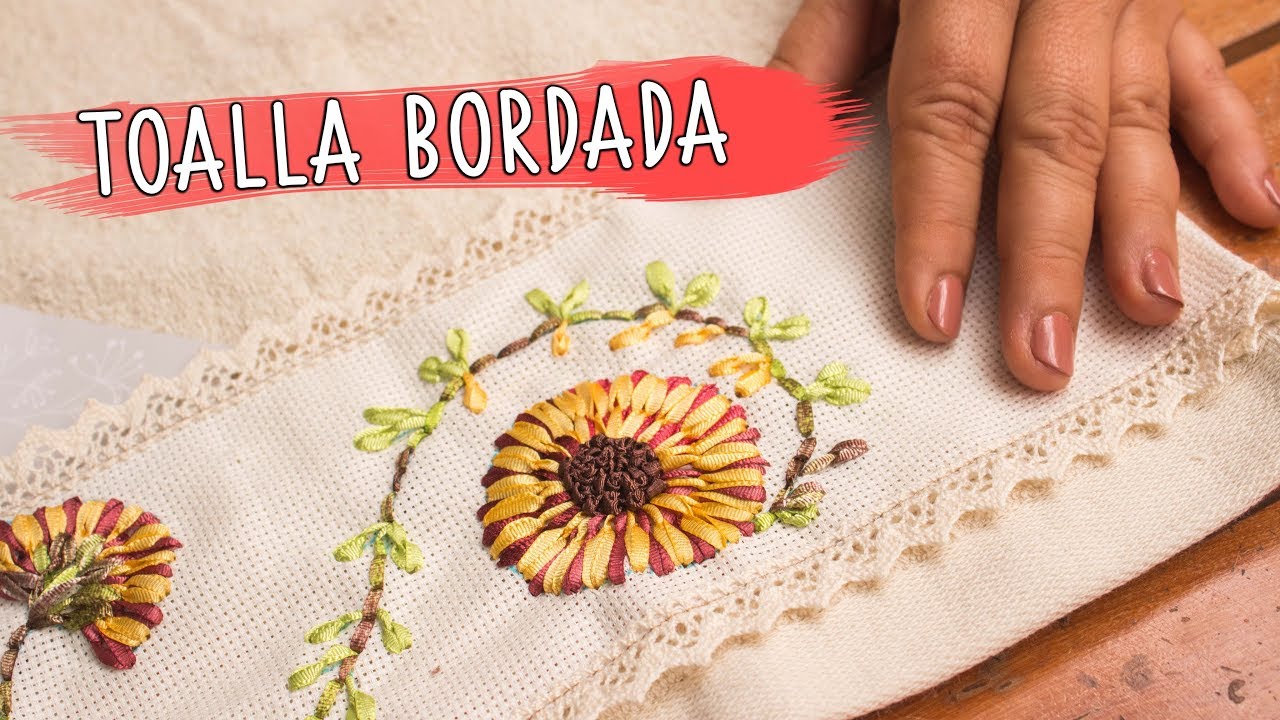 Cancelar Armada Poderoso Toalla bordada a mano con lindas flores/Especial para regalar/para tu casa  o vender/Especial Mamá - YouTube