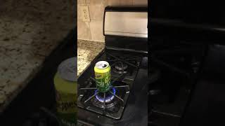 Imploding soda can