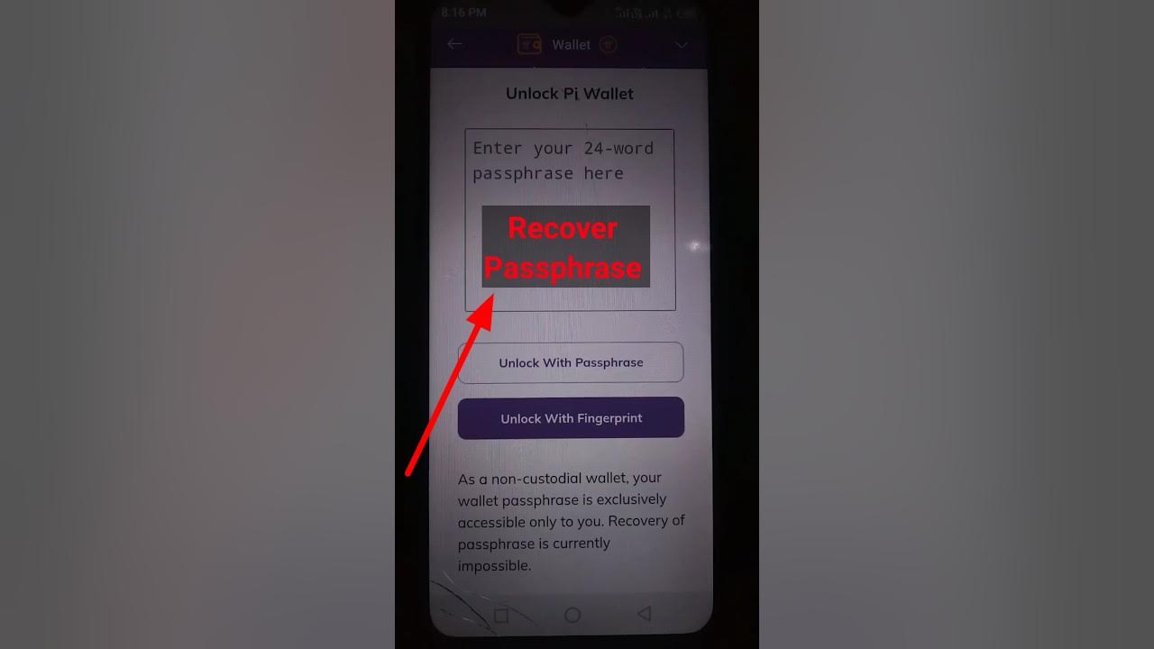 How to recover pi wallet passphrase crypto pi YouTube