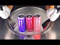 Monster Energy triple pink Punch - Ice Cream Rolls | tapping & scratching ASMR Sounds - fast & rough