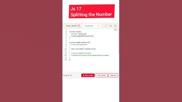 JS 17 • Splitting Number in Javascript #coding