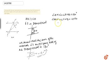 If two parallel lines    are intersected by a transversal, prove that the bisectors of the int