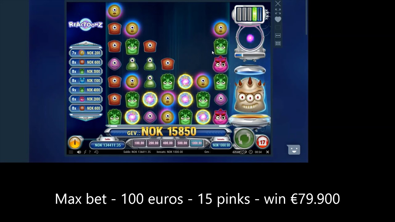 €79900 win  on Reactoonz, 15 pinks, €100 bet, Finally!! Garga!