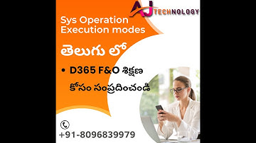 Sysoperation Framework Execution Modes- Telugu