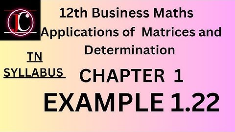 12th Business Maths example 1.22 in tamil