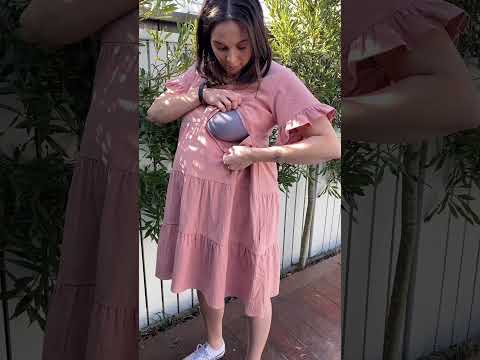 Breastmates Tiered Dress - How to Wear for Breastfeeding