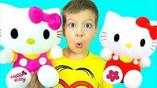 Макс играет в прятки дома с котятами Hello Kitty Макс играет в прятки дома с котятами Hello Kitty