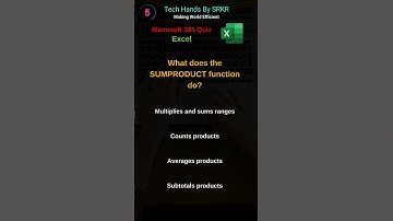 What does the SUMPRODUCT function do? | #ExcelTips #ExcelTricks #ExcelQuiz #ExcelTraining