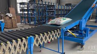 50KG Bag Loading and Unloading Conveyor System for warehouse