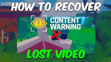 Content Warning - Recover Lost Video Footage (Tutorial)