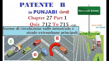Patente B punjabi  Chapter 27 Part 1 Norme di circolazione sulle autostrade e extraurbane principali