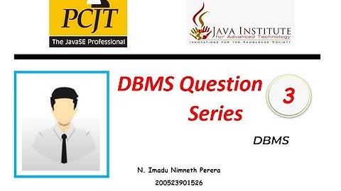 Database Task 03 | 1st Year | Semester 1 | Java Institute | N. Imadu Nimneth Perera