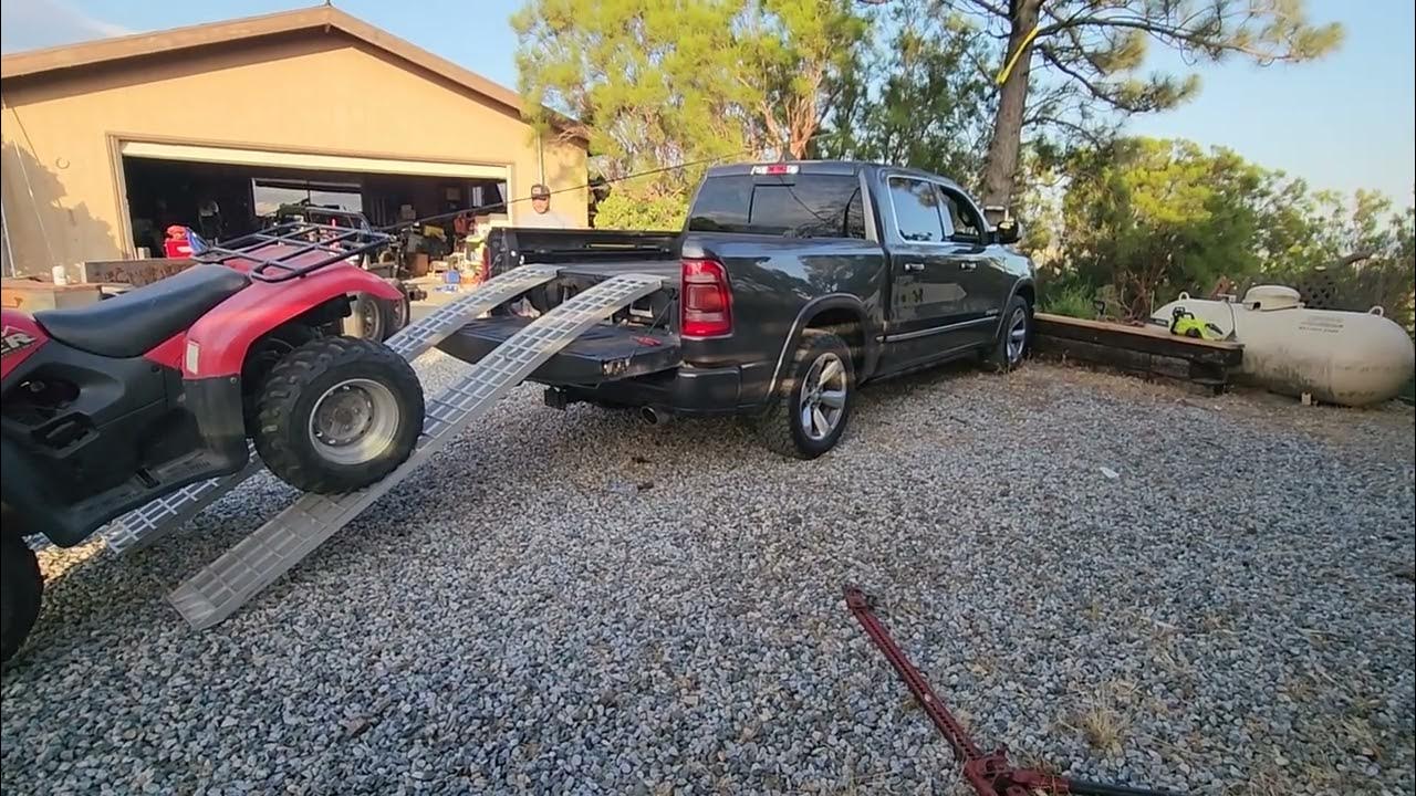 Using front winch and pulley to load ATV in truck bed YouTube